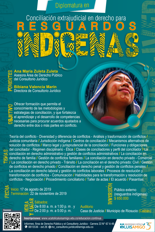 Diplomatura en conciliación extrajudicial en derecho para Resguardos  Indigenas