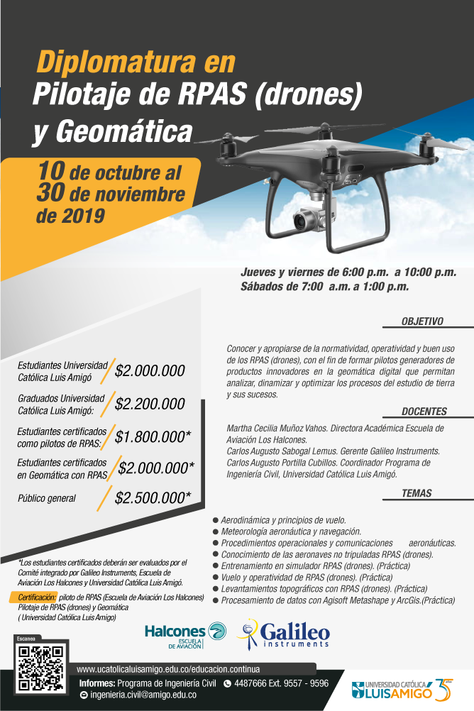 Diplomatura en Pilotaje de RPAS (drones) y Geomática