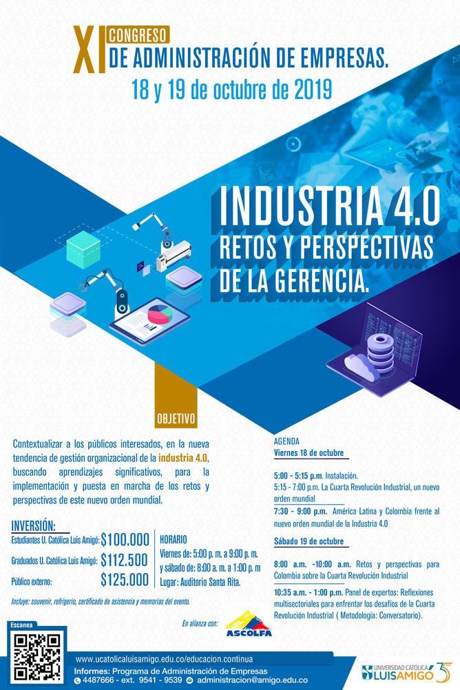 XI Congreso de Administración de Empresas. Industria 4.0: retos y perspectivas de la gerencia