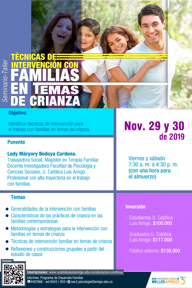 Seminario-Taller Técnicas de intervención con familias en temas de crianza