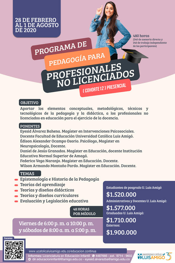 Programa de pedagogía para profesionales no licenciados