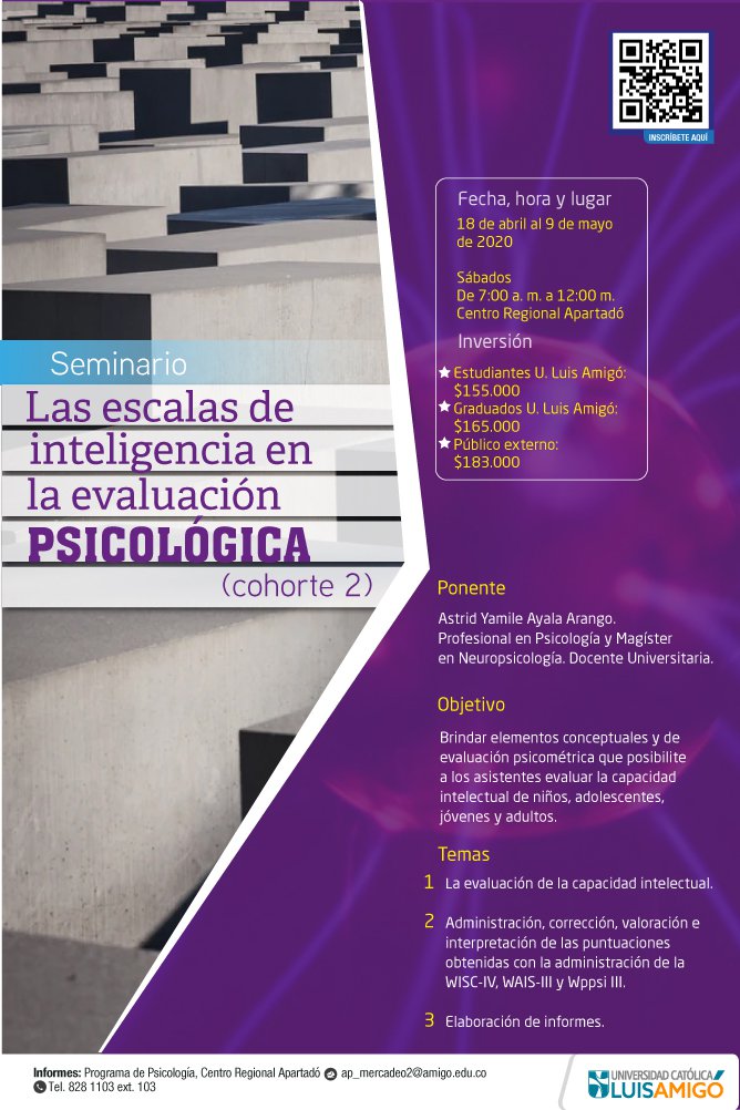 Seminario Las escalas de inteligencia en la evaluación psicologica