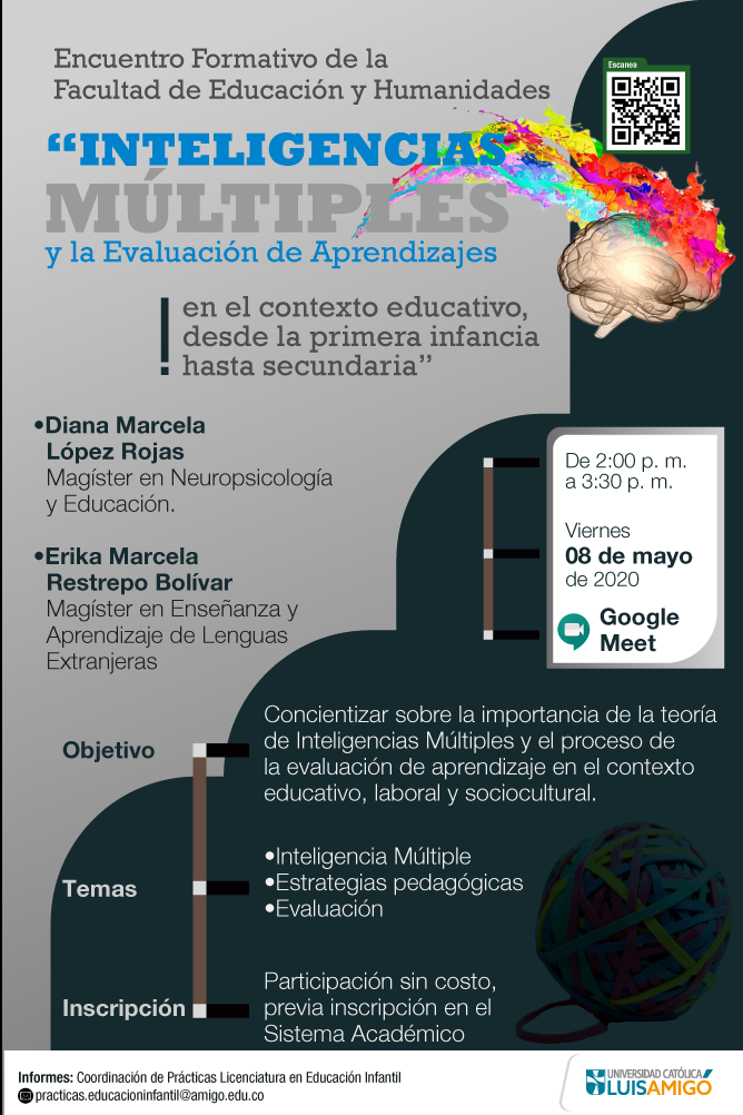 Encuentro Formativo de la Facultad de Educacion y Humanidades "Inteligencias Múltiples" y evaluación de aprendizajes