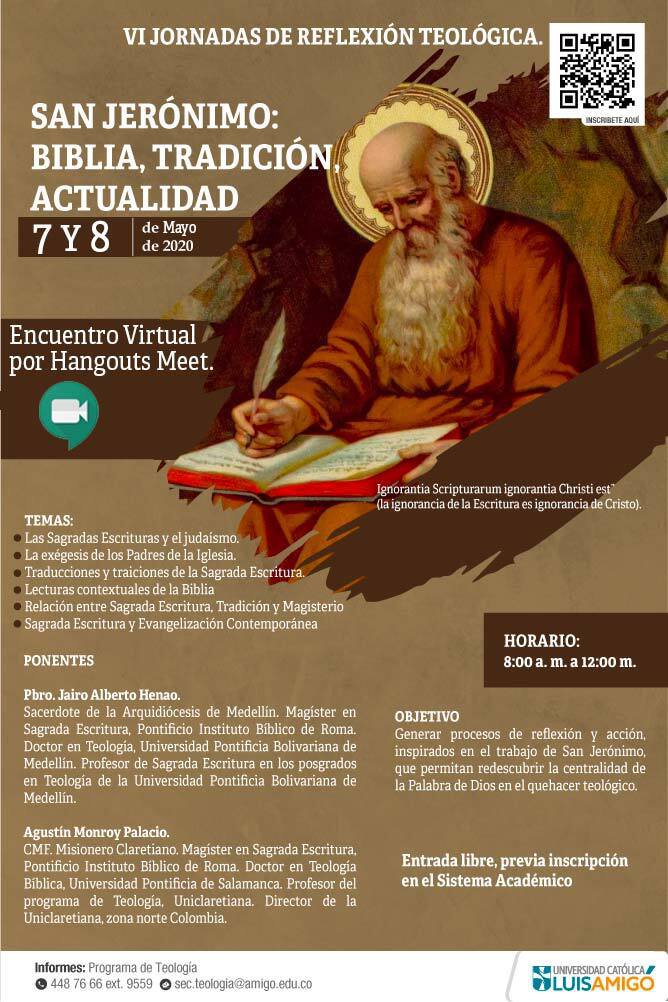 Jornadas de reflexión teológica. san jerónimo: biblia, tradición, actualidad