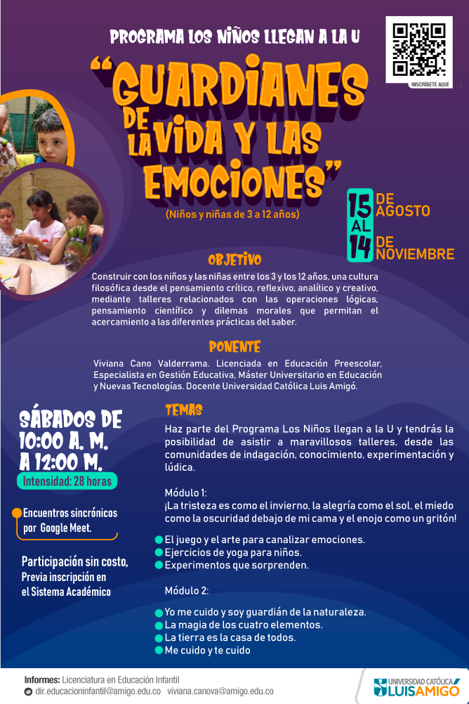 Programa los Niños Llegan a la U. “Guardianes de la Vida y las Emociones”