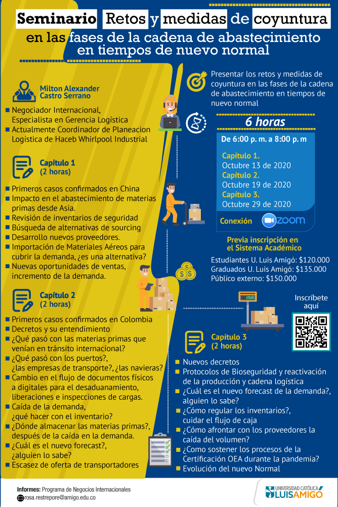 Seminario retos y medidas de coyuntura en las fases de la cadena de abastecimiento en tiempos de nuevo normal