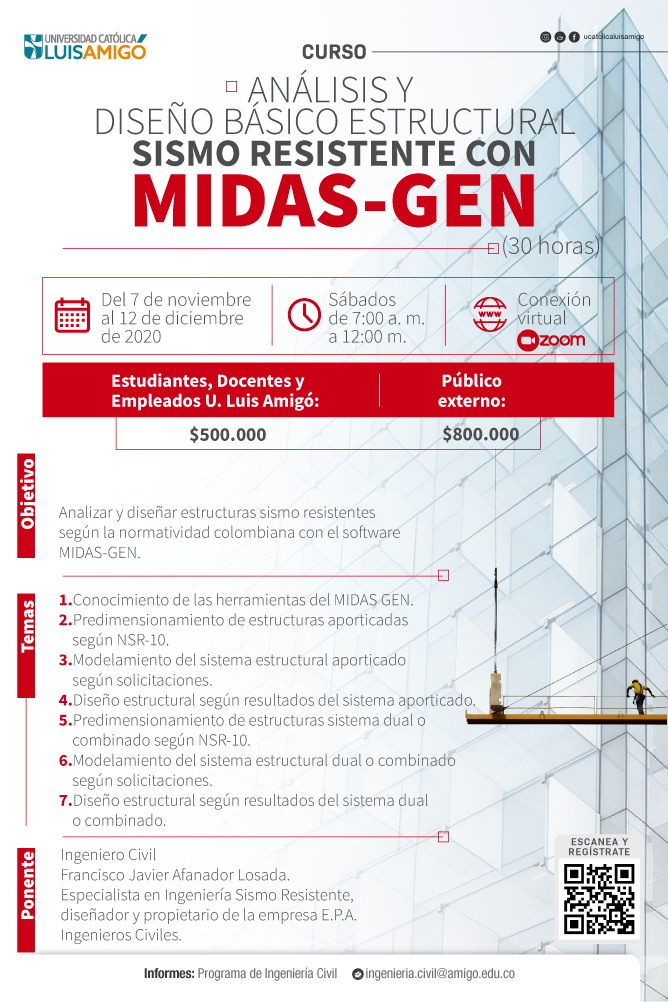 CURSO ANÁLISIS Y DISEÑO BÁSICO ESTRUCTURAL SISMO RESISTENTE CON MIDAS-GEN