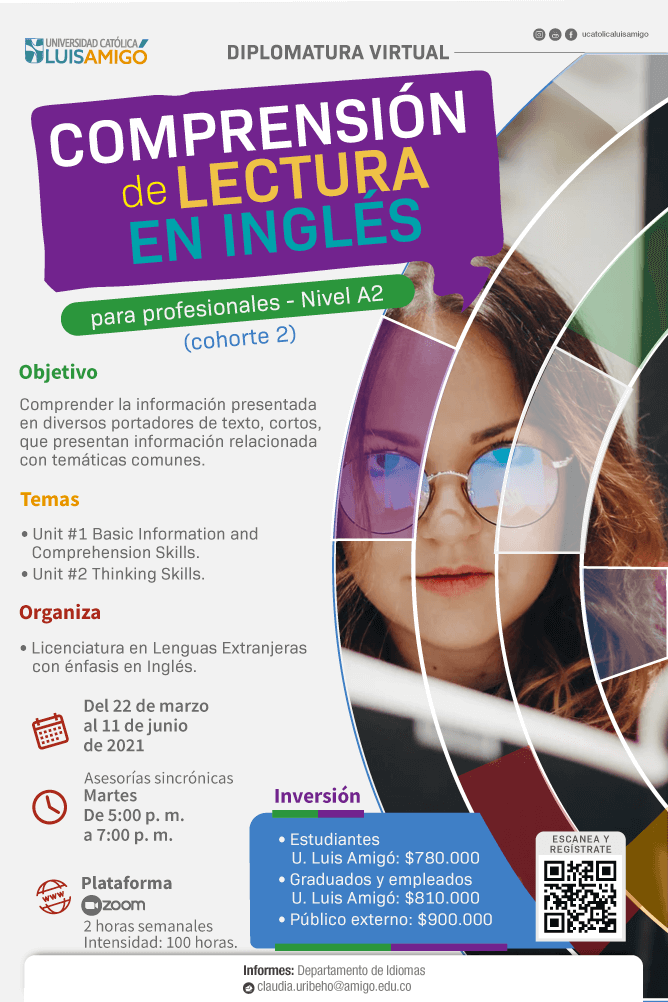 Dip. virtual Comprensión de Lectura en inglés para profesionales - Nivel A2