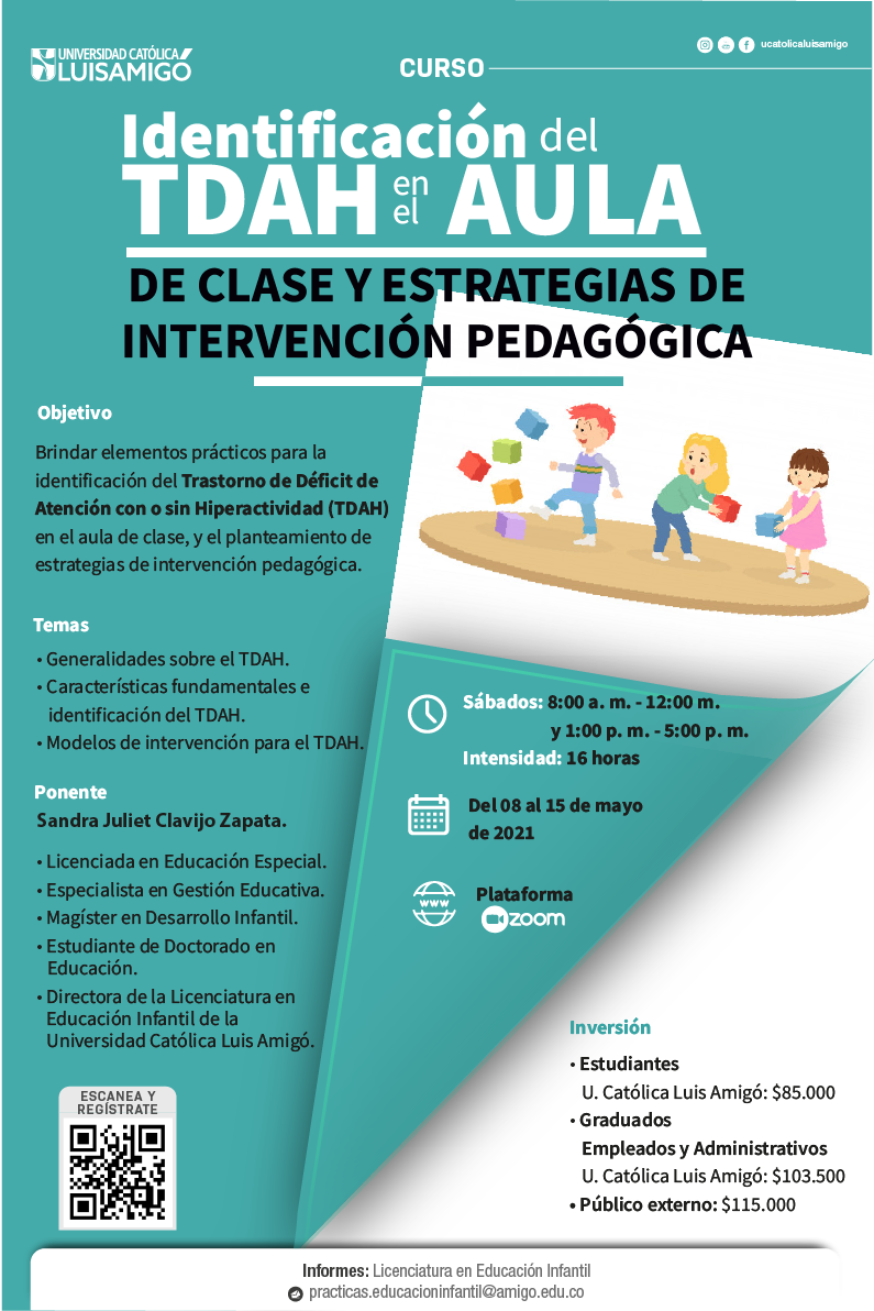 Curso identificación del TDAH en el Aula de clase y estrategias de intervención pedagógica