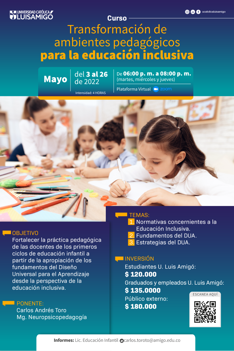 Curso Transformación de ambientes pedagógicos para la educación inclusiva