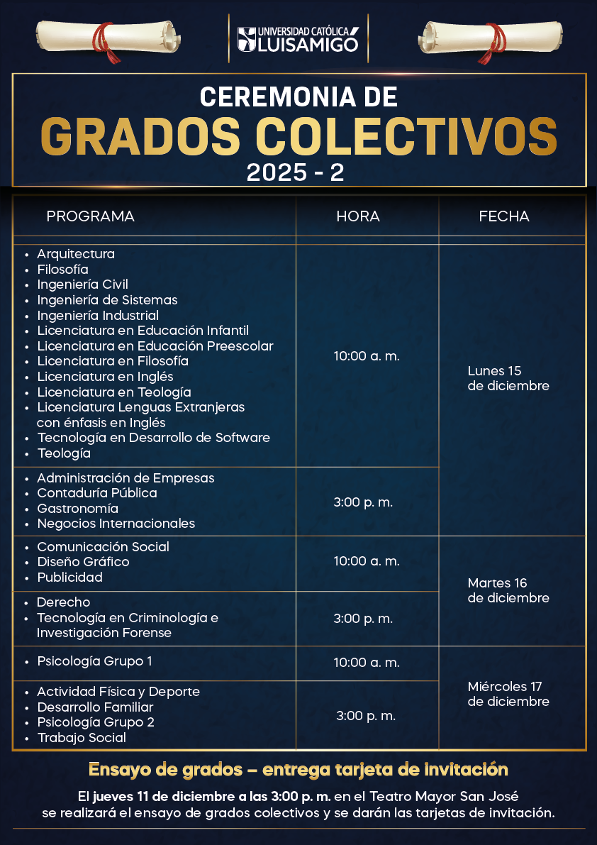cronograma ceremonia de grados colectivos 2025-2