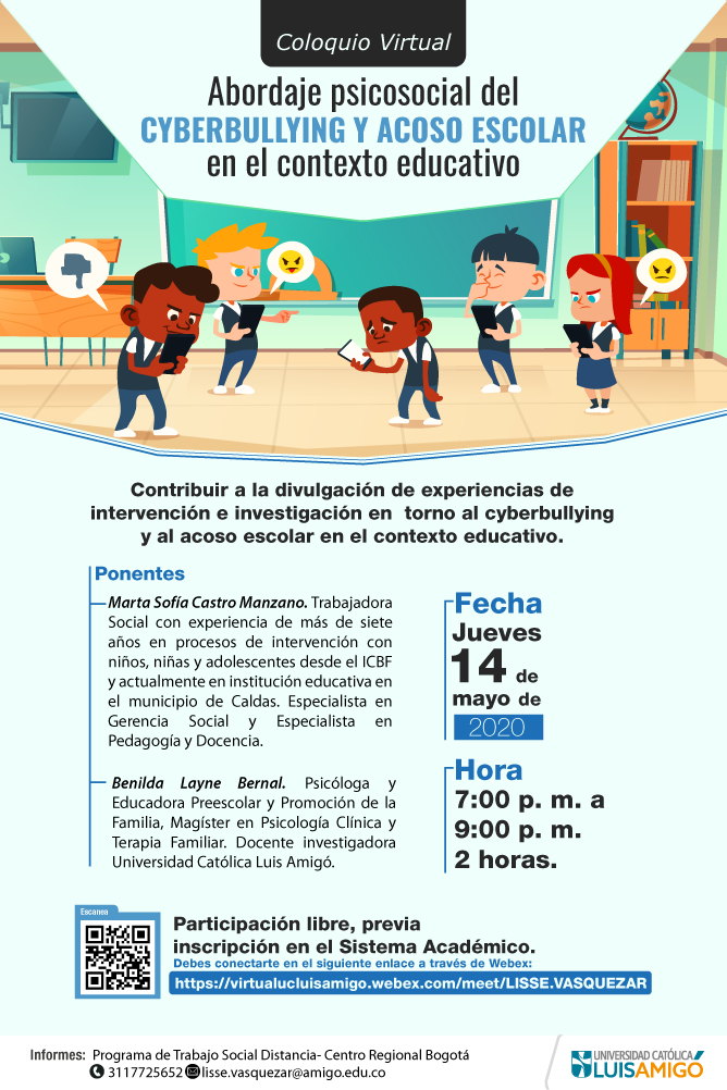 Coloquio Virtual - Abordaje psicosocial del Cyberbullying y acoso escolar en el contexto educativo